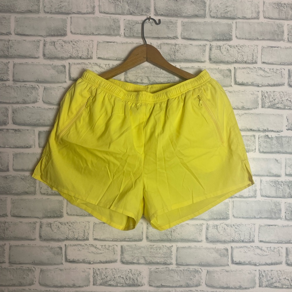 Girlfriend Collective Bright Yellow Running Shorts